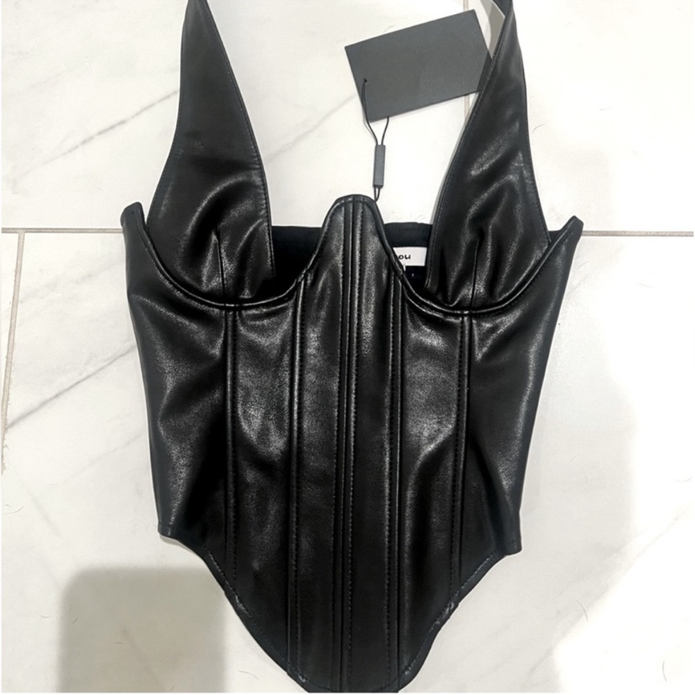 Miaou Leather Black Corset - Small
